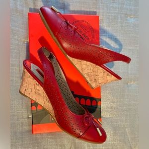 Rialto Red Leather Slingback Shoes, size 7 US, like new